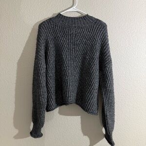 SO Women's Charcoal Ribbed Sweater